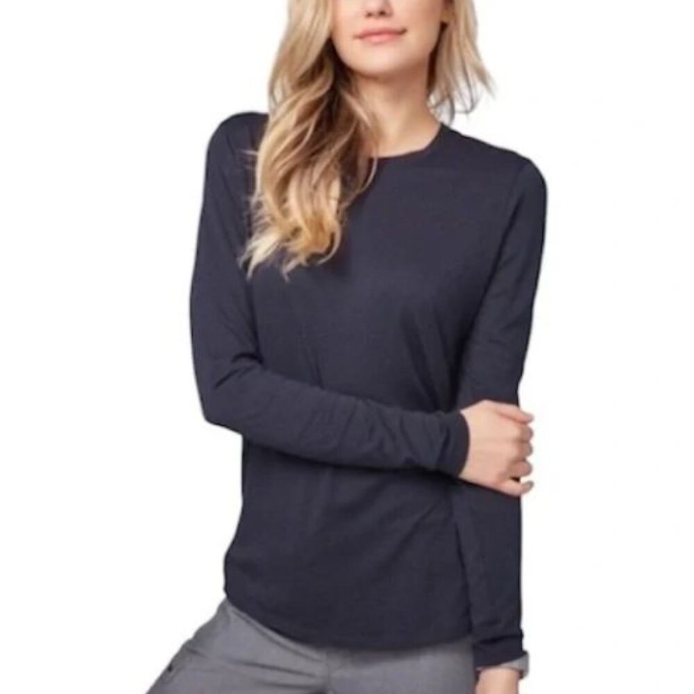 Figs Women's M Super Soft Pima Cotton Modal Underscrub Long Sleeve Top Shirt Nav